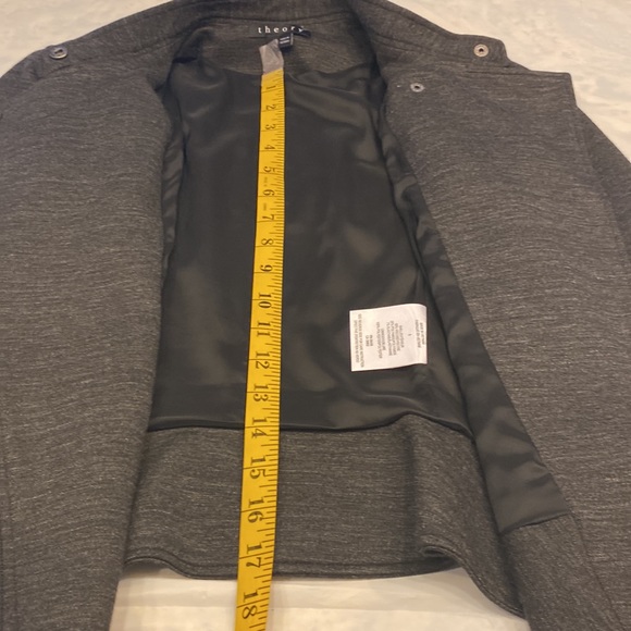 Theory NWOT Charcoal Gray Jacket, absolutely no flaws,see measurements below - Picture 7 of 8